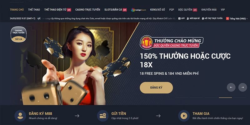 M88 cá cược trực tuyến an toàn, đáng tin cậy